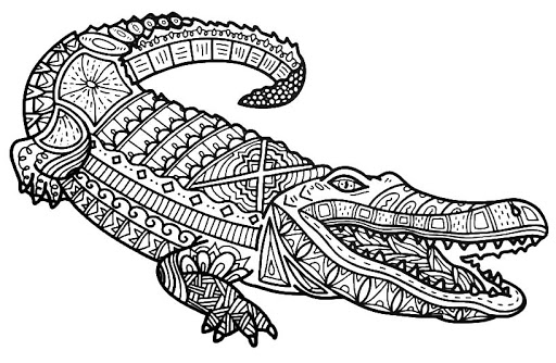 Online coloring book: Alligator antistress coloring book
